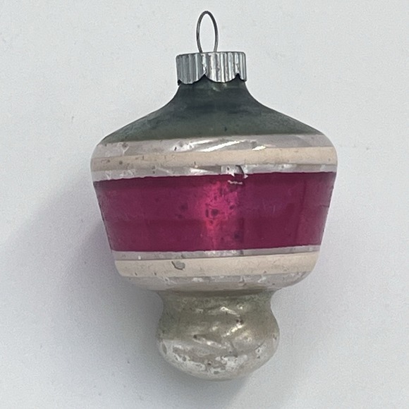 Other - Vintage Shiny Brite Lantern Stripes Mercury Glass Christmas Ornament HTF Shape